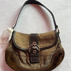 authentic vintage coach brown shoulder soho bag